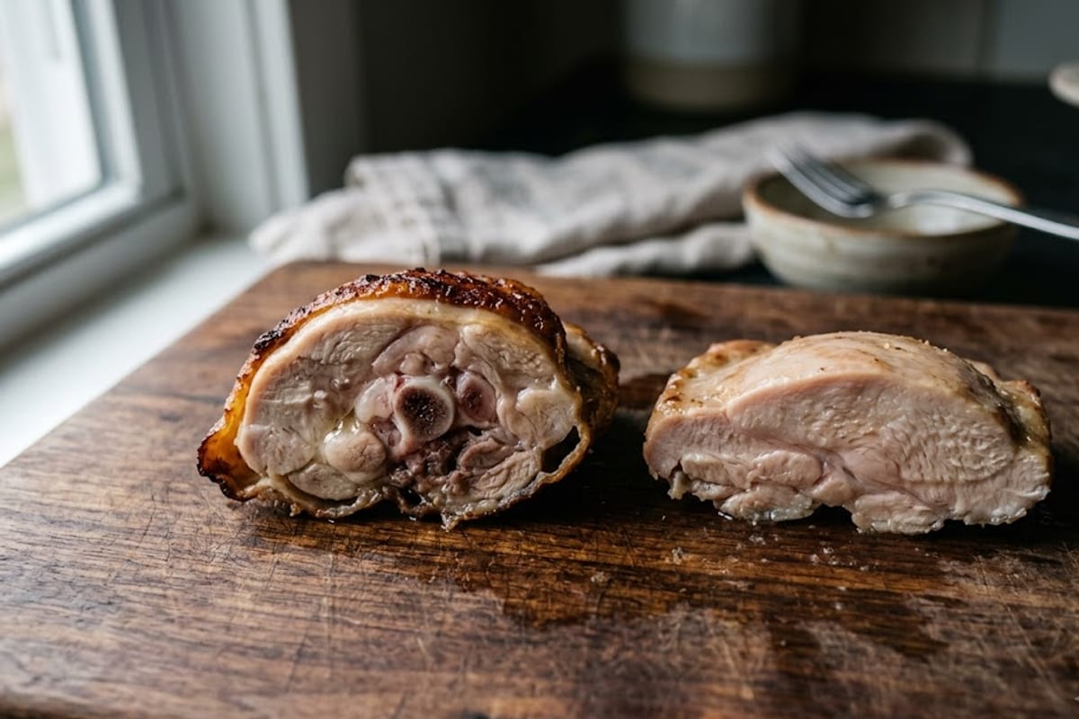 Bone-in against boneless, in cross-section