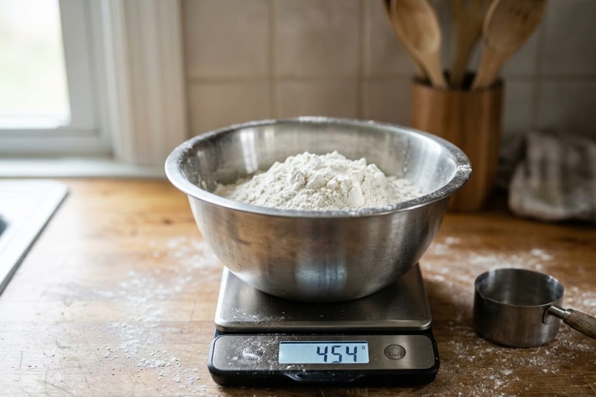 The scale removes the variable the cup introduces