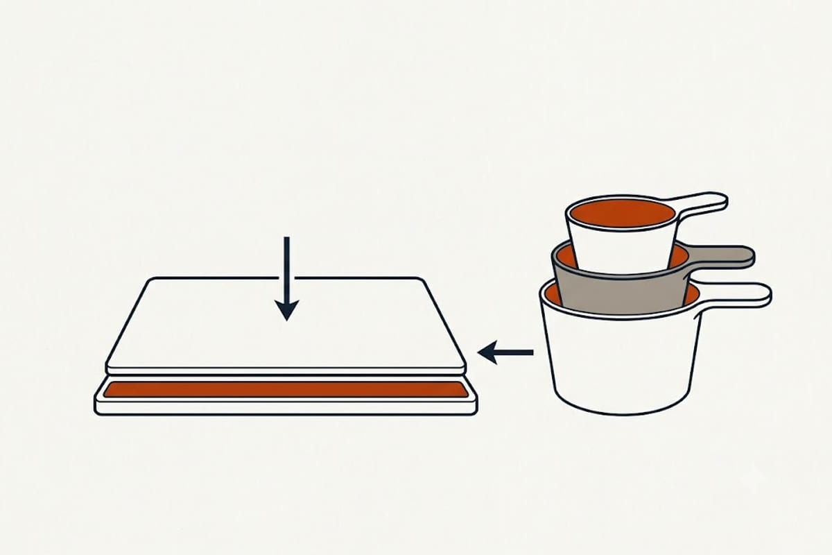 The scale removes the variable the cup introduces