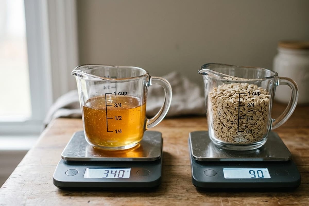 The same cup, five different weights