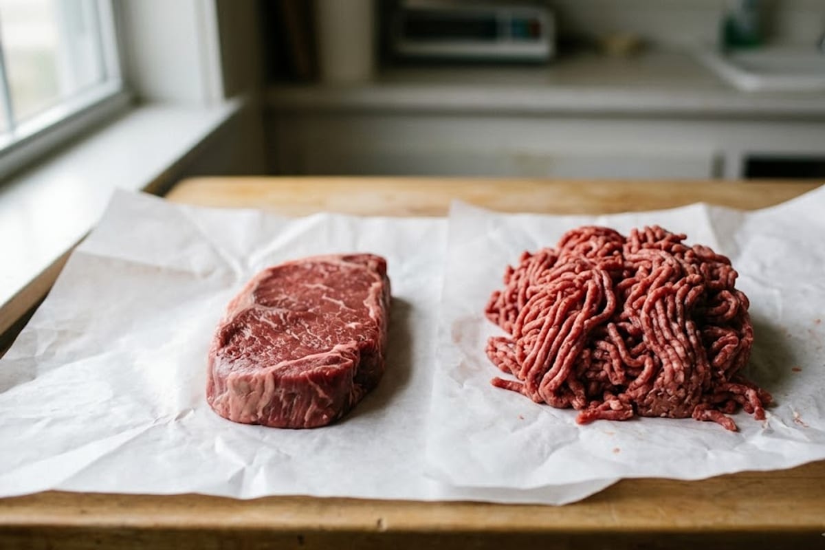 Surface bacteria distributed through the whole patty