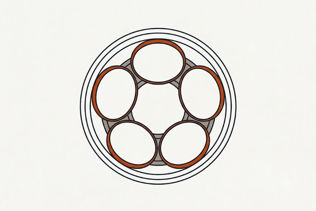 Single layer with gaps, not a stack